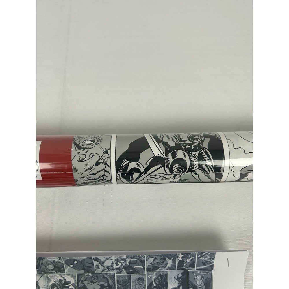 Marvel Action Heros Comic Strip Wallpaper 159502 Black and White 11Yds x 21"